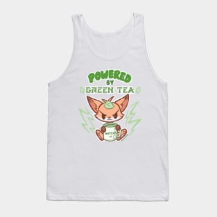 Cute Fox Powered by GREEN TEA leaf Tank Top